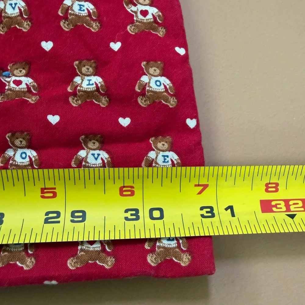 Vtg Handmade Baby Quilt Teddy Bear Hot Air Balloon Red Yellow Blue Patch Flaw
